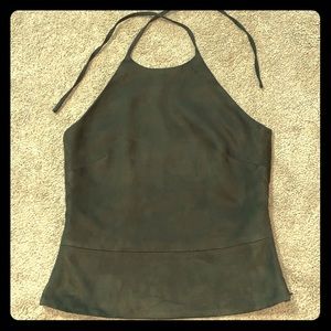 INC Olive Green Halter Top